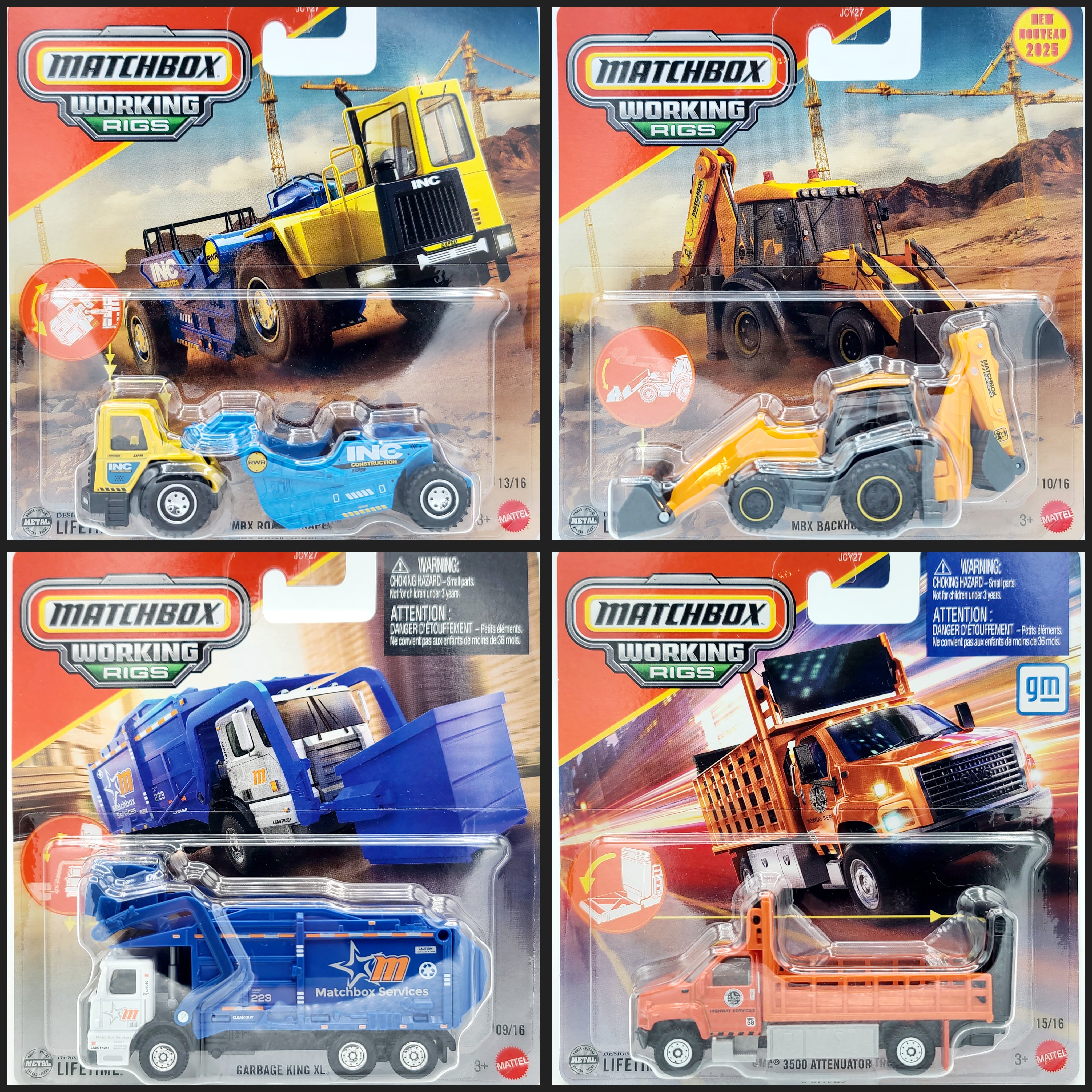 Matchbox - Working Rigs 2025 Mix 4 (Set of 4 Vehicles)